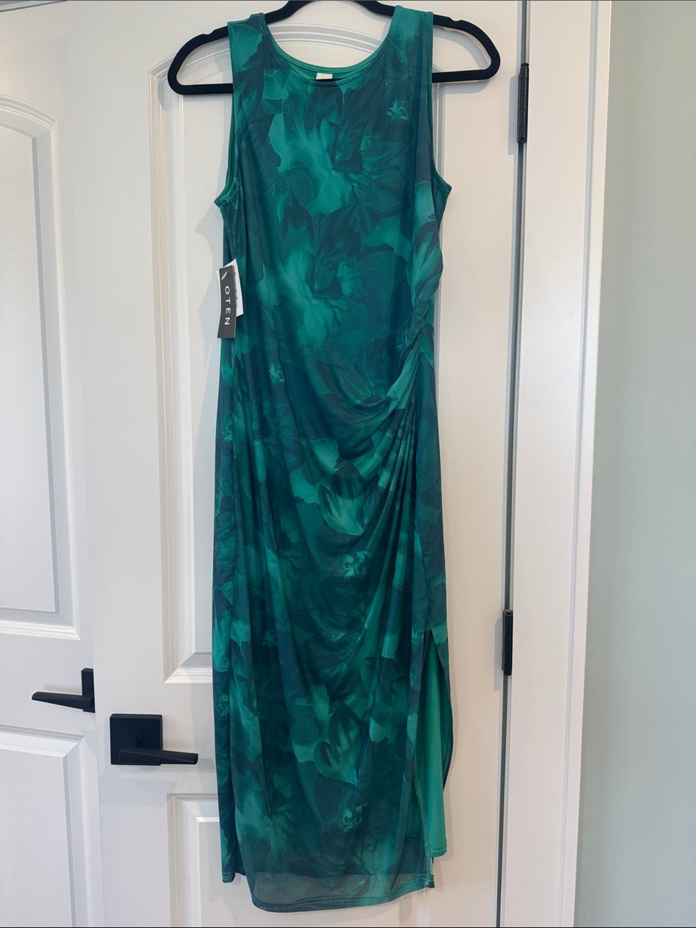 Women's Teal Green Maxi Drape Dress